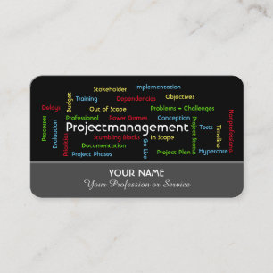 Professional projectmanagement and consulting busi business card