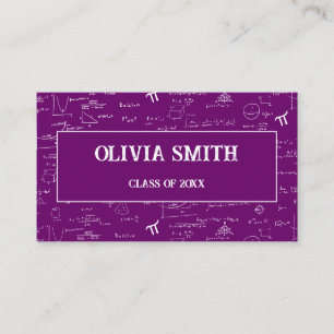 Professional Purple Math Formulas Graduate Business Card