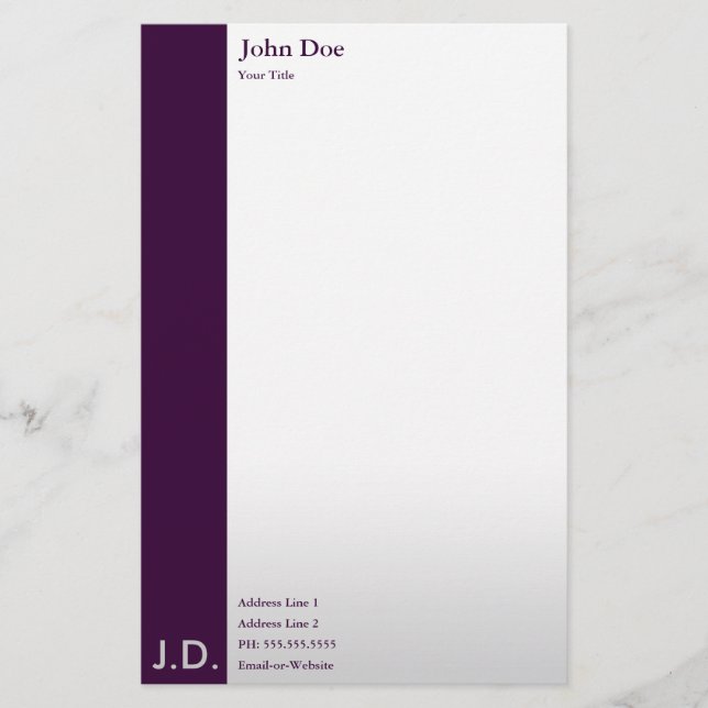 professional purples stationery (Front)