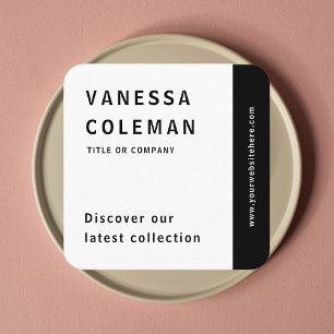 Professional Qr Code Black and White Social Media Square Business Card