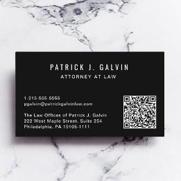 Professional QR Code Black Business Card