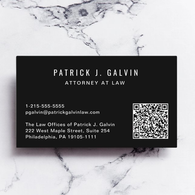 Professional QR Code Black Business Card (Capture attention, make connections, and leave a lasting impression with our modern QR business card)