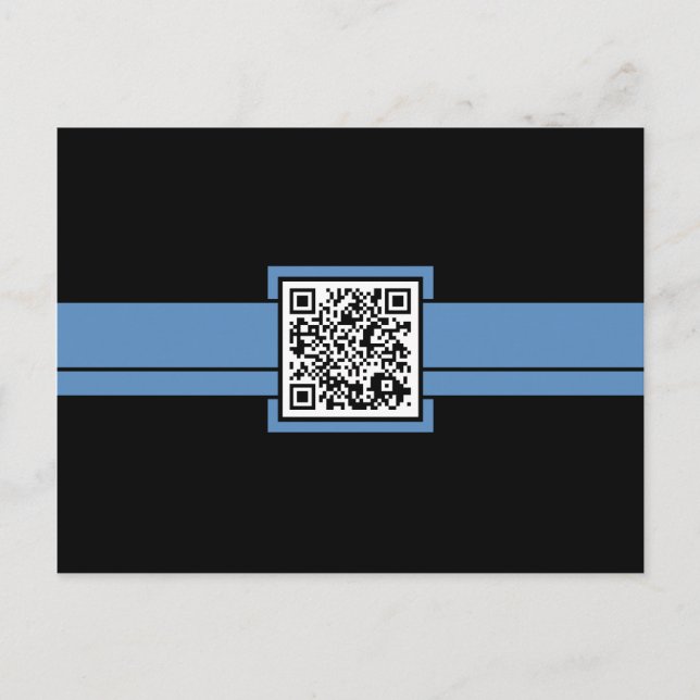 professional QR code : blue ribbon Postcard (Front)