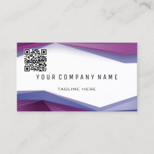 Professional QR Code BOLD Plum Geometric Lines Business Card