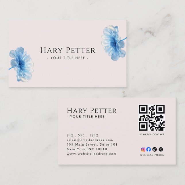 Professional QR Code  Business Card (Front/Back)