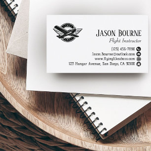 Professional QR Code Employee Pilot Aeroplane  Business Card