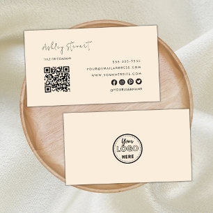 Professional Qr Code Logo Modern Trendy Boho Business Card