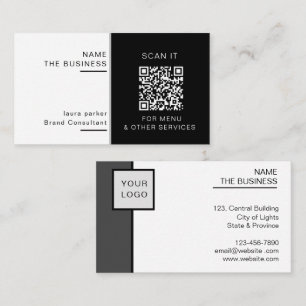 Professional QR Code Minimal Scannable Promotion Business Card