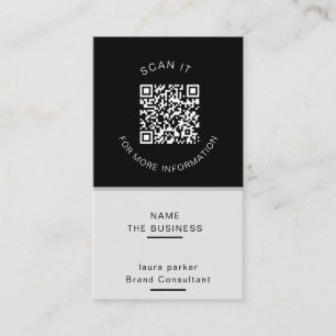 Professional QR Code Minimal Scannable Promotion  Business Card