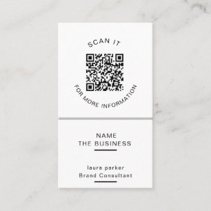 Professional QR Code Minimal Scannable Promotion  Business Card