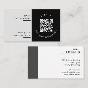Professional QR Code Minimal Scannable Promotion  Business Card
