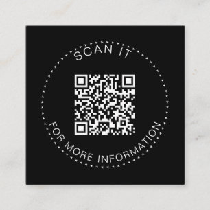 Professional QR Code Minimal Scannable Promotion  Square Business Card