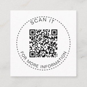 Professional QR Code Minimal Scannable Promotion  Square Business Card
