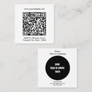 Professional QR Code Minimal Square Business Card