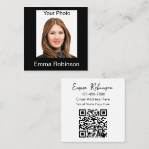 Professional QR Code Photo Business Cards