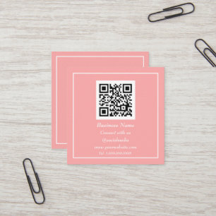 Professional QR Code Scannable Orange Modern Square Business Card