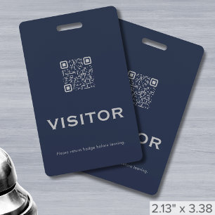 Professional QR Code Visitor Badge ID Badge