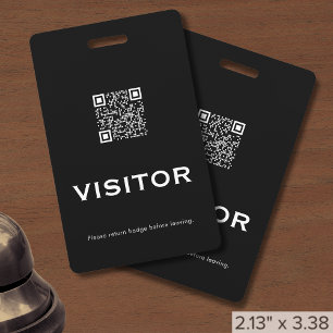 Professional QR Code Visitor Badge ID Badge