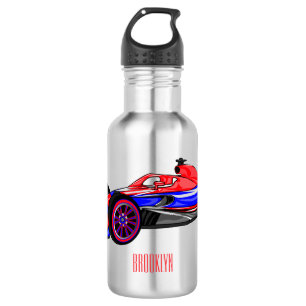 Professional racing car cartoon illustration 532 ml water bottle