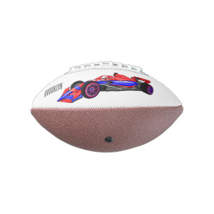 Professional racing car cartoon illustration football