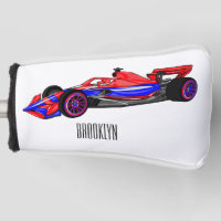 Professional racing car cartoon illustration