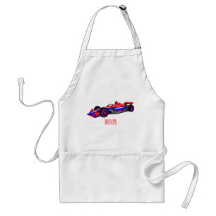 Professional racing car cartoon illustration standard apron