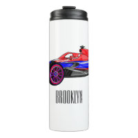 Professional racing car cartoon illustration