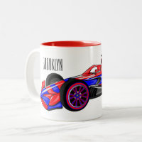 Professional racing car cartoon illustration