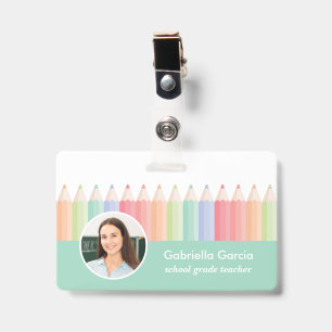 Professional Rainbow School Teacher Photo ID badge