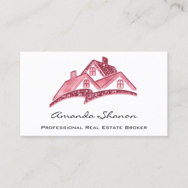 Professional Real Estate Agent Broker House Logo Business Card (Front)