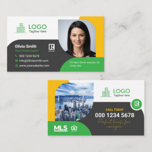 Professional Real Estate Agent Customizable Modern Business Card