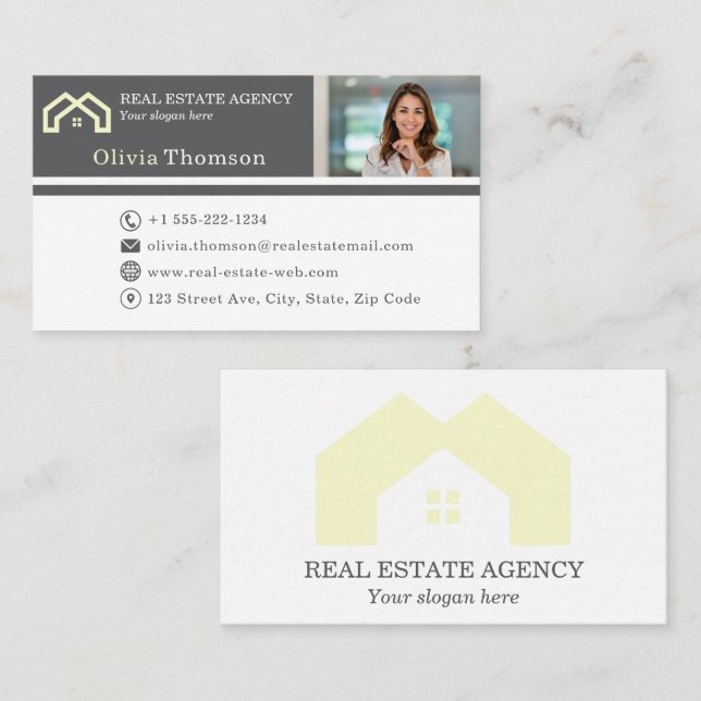 Professional Real estate agent photo  Business Card (Front/Back)