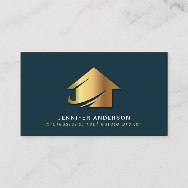 Professional Real Estate Broker Agent Business Card (Front)