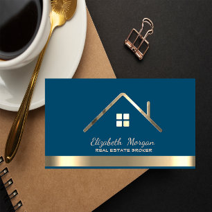 Professional Real Estate Broker House Roof Business Card