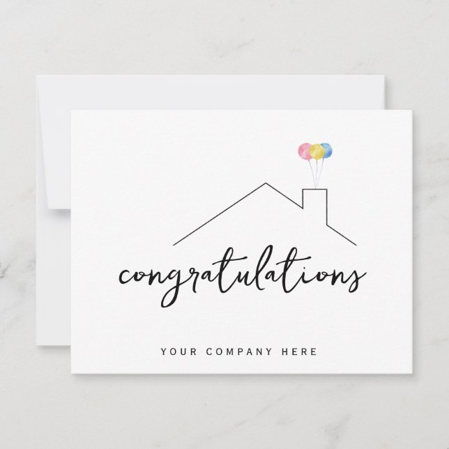 Professional Real Estate Congratulations New Home Card (Front)