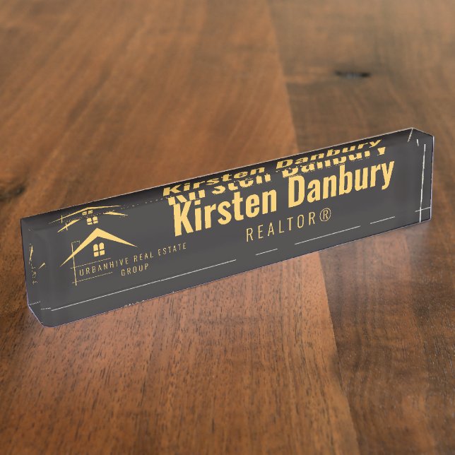 Professional Real Estate Custom Desk Name Plate (Side)