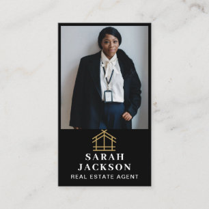 Professional Real Estate   Photo Layout Vertical  Business Card
