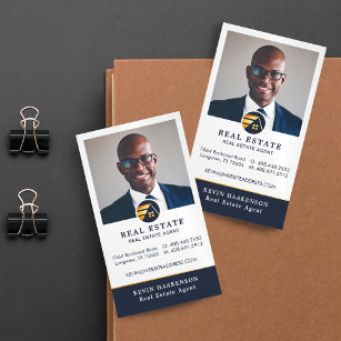 Professional Real Estate   Photo Layout Vertical Magnetic Business Card