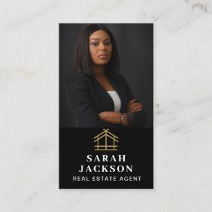 Professional Real Estate Realtor Add Photo QR Code Business Card