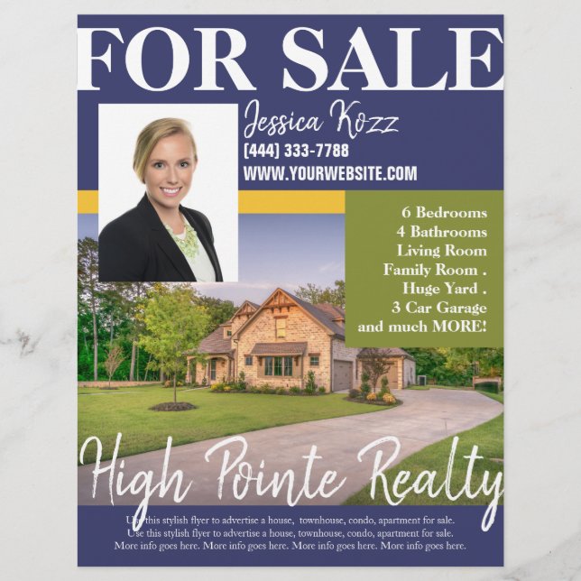 Professional Real Estate Realty Flyer For Sale (Front)