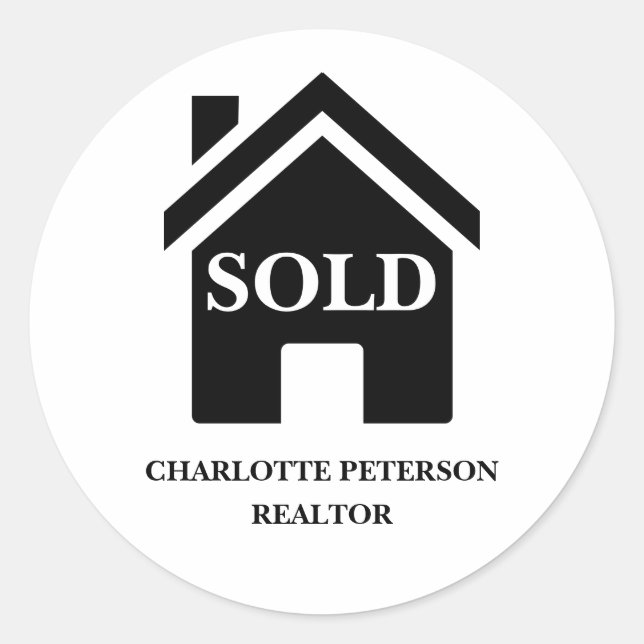Professional Real Estate Sold Classic Round Sticker (Front)