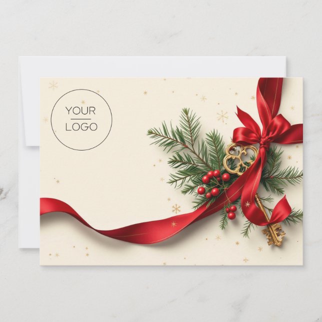 Professional Real Estate Team Photo Christmas  Holiday Card (Front)