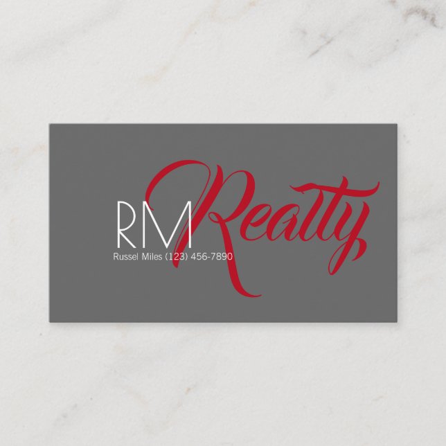 Professional Realtor Real Estate Business Card (Front)