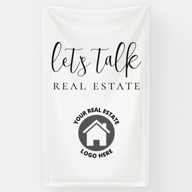 Professional Realty Let's Talk Real Estate Logo Banner (Vertical)