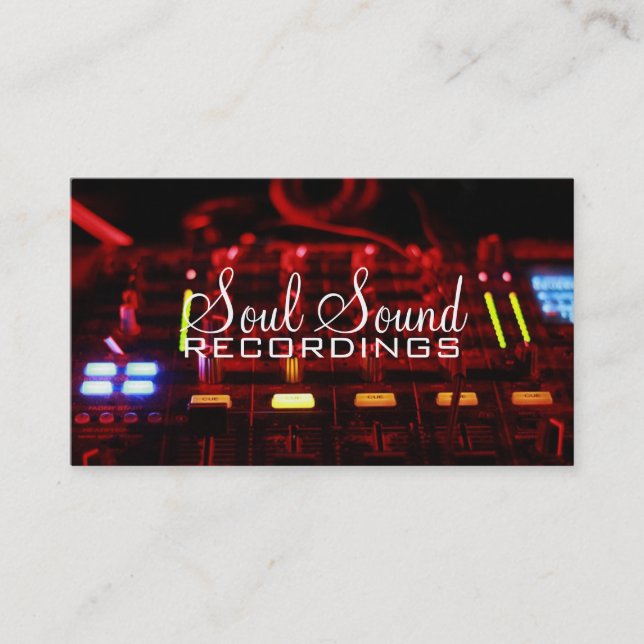 Professional Recording Studio Music Artists Business Card (Front)