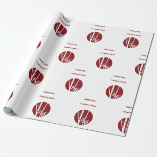 Professional Red Custom Logo & Thank You  Wrapping Wrapping Paper