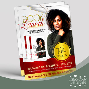Professional Red & Gold Book Launch Flyer