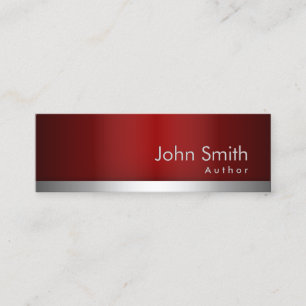 professional Red Metal Author Business Card