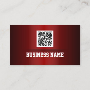 Professional Red Metal QR Code Bold Business Card