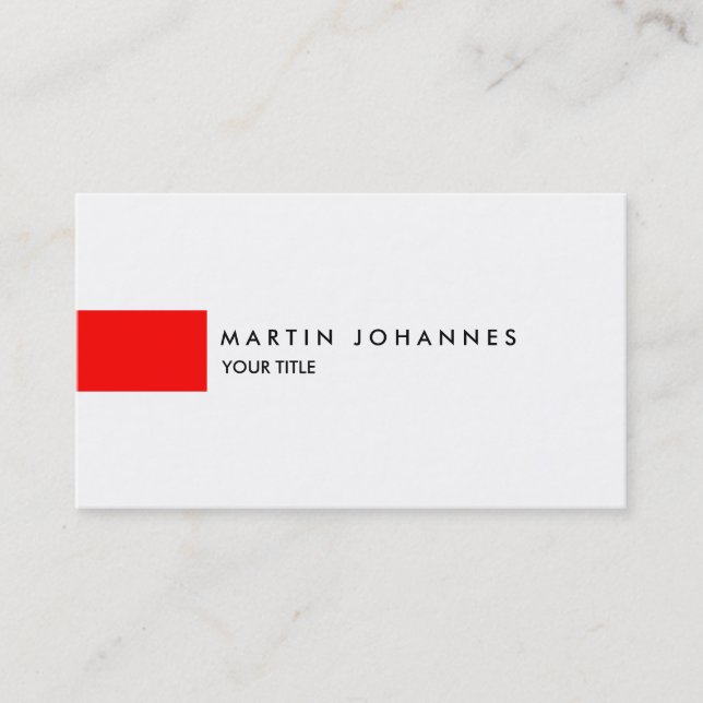 Professional Red White Profile Business Card (Front)